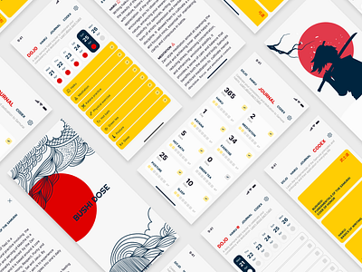 Samurai Habit Tracker App UI app clean ui design habit tracker ios japanese minimal minimalist mobile mobile app tracker ui ui design ux ux design