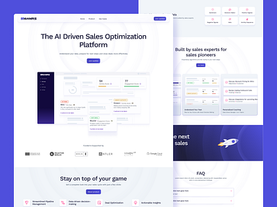 AI-Driven SaaS Website about ai cards clean features home page landing light theme minimalistic navigation optimization product saas sales ui ux web design website