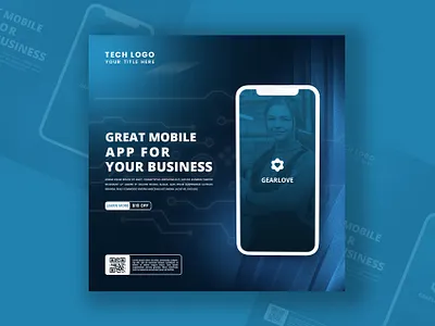 Mobile app promotion social media post and web banner template animation app design app poster branding flyer design flyer template graphic design logo social media post social media poster ui vector
