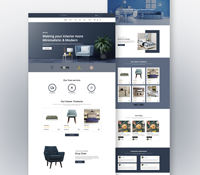 Responsive Furniture website design branding design interface desgine landing page design prototype design ui ux ux design website design wirefrme