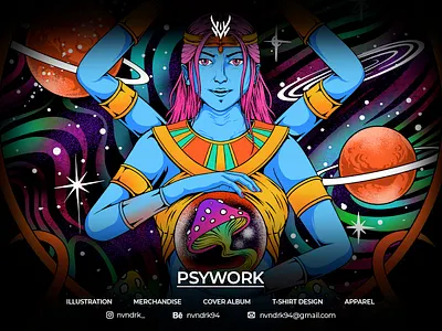 PSYWORK art artwork branding cloth clothing design graphic design illustration merch
