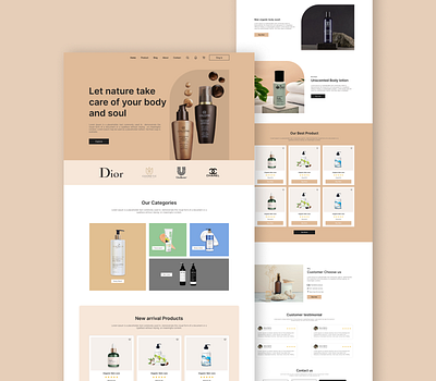 Cosmetic Shop website design branding design illustration interface desgine landing page design prototype design ui ux ux design website design