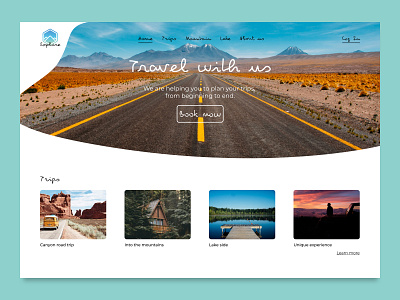 Landing page for travel app landingpage ui