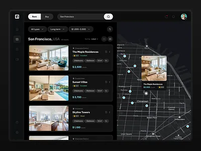 Real Estate Website app dashboard design minimal typography ui ux