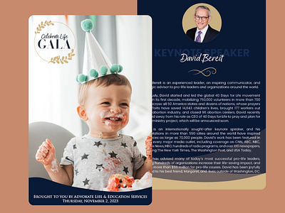 Celebrate Life Gala Booklet booklet brochure graphic design non profit