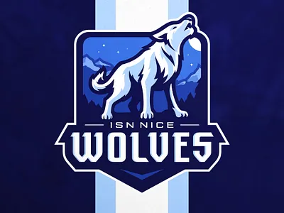 Wolves Sports Logo | ISN Nice Wolves alps branding dasedesigns design france french alps illustration isn nice logo mascot mascot logo mountains nice france school sports sports logo wolf wolves