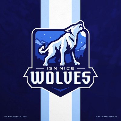 Wolves Sports Logo | ISN Nice Wolves alps branding dasedesigns design france french alps illustration isn nice logo mascot mascot logo mountains nice france school sports sports logo wolf wolves