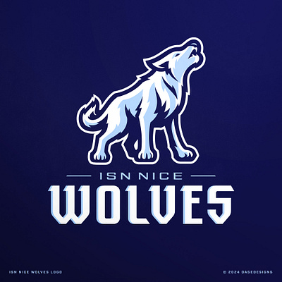 Wolf Mascot Logo | ISN Nice branding dasedesigns design france illustration isn nice mascot mascot logo nice france sports sports logo wolf wolf design wolves