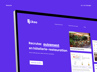 Likeo | Recruitment Website blue website design french website recruitment website ui ux user interface web design