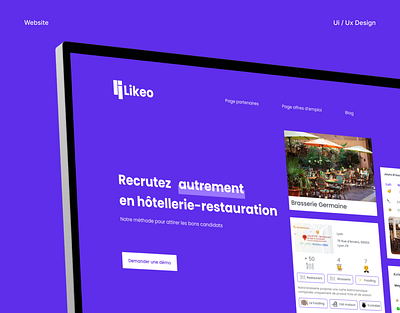 Likeo | Recruitment Website blue website design french website recruitment website ui ux user interface web design