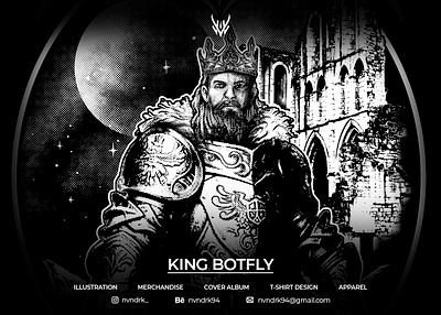 KING BOTFLY BAND art artwork branding cloth clothing design graphic design illustration merch