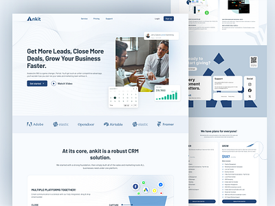 CRM Solution Landing Page graphic design ui