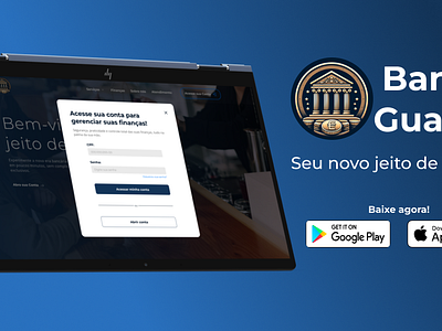 Banner Login banco banco digital cadastro designer de web designer web home login ui ux web