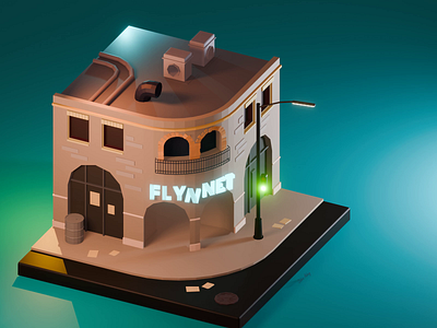 Flynnet Theater Scene 3d 3d artist 3d illustration animation artwork blender design illustration isometric low poly ui