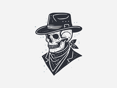 Dead Cowboy branding cowboy design graphic design illustration line art logo skeleton vector western wildwildwest