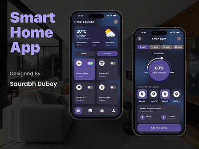 Smart Home App Design mobile app product design smart app smart home app ui ui design ux design