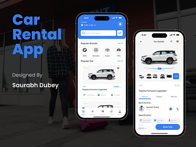 Car Rental App app design car retal app design figma mobile app product design ui design