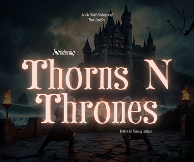 Thorns N Thrones Old World Fantasy Serif Font branding design font design type face