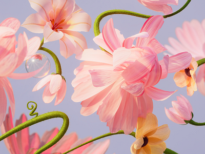 Noodle Flowers 3dillustration cinema4d flowers redshift