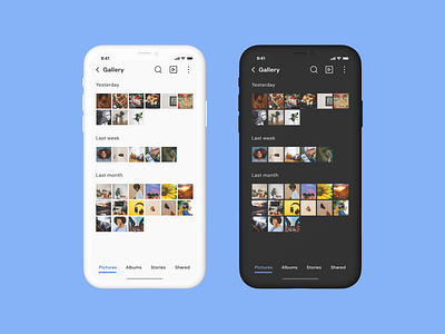 Gallery View (Mobile UI) dark mode design light mode mobile mobile ui ui uidesign ux