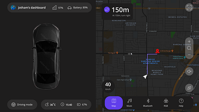 Car Dashboard UI Exploration car dashboard dark mode design iot light mode ui uidesign ux