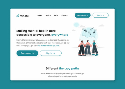 Mindful Landing Page (Snippet) design light mode ui uidesign ux web design