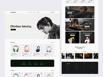 HeadsetHive. UI Design branding bts daily ui e commerce graphic design headphone landing page music product page ui uiux design v website design