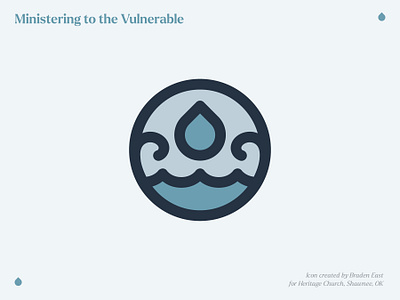 Ministering to the Vulnerable icon design for Heritage Church baptism branding christian branding church branding icon identity illustration ministry logo reformed water logo