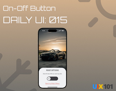 Daily UI: #015 | On-Off Switch| #UIX101 015 car challenge dailyui figma switch toggle ui design uix101 user interface