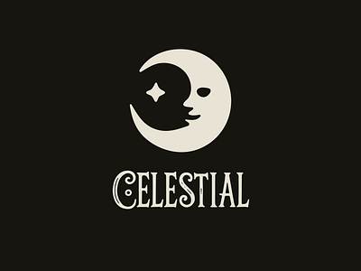 Celestial branding celestial design graphic design illustration logo logo design moon occult type typography vector witch