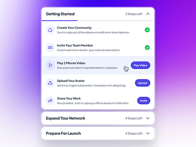 slothUI - World's Laziest Design System - Onboarding Card UIUX clean design system figma figma ui kit gradient minimal modern onboarding onboarding card onboarding card ui onboarding ui progress ui purple slothui soft step ui ui ui design ui kit user onboarding ui