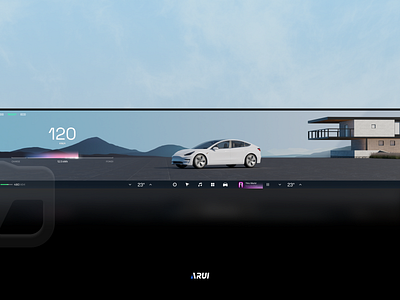 Car central control concept design HMI animation car concept dashboard hmi ui