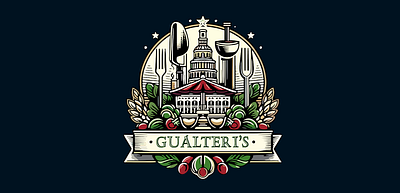 Gualteri's-Restaurant-Logo-1600 app branding design graphic design illustration logo logos typography ui vector