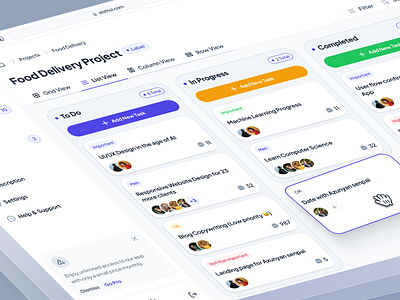 slothUI - World's Laziest Design System - Kanban Dashboard UIUX clean dashboard dashboard design dashboard ui design system figma kanban kanban app kanban dashboard minimal modern project management project management app project management dashboard project management ui slothui soft ui ui design ui kit