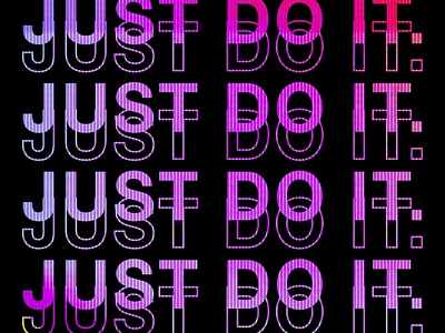 Just Do It after effects glitch art kinetic type kinetic typography motion design motion graphics moving type nike concept