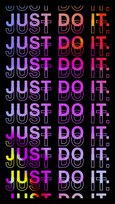 Just Do It after effects glitch art kinetic type kinetic typography motion design motion graphics moving type nike concept