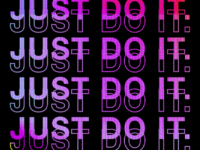 Just Do It after effects glitch art kinetic type kinetic typography motion design motion graphics moving type nike concept