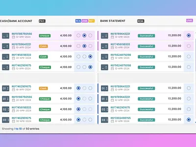 Bank statement and chasacount comparing screen design e commerce interface design material design modern ui