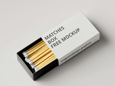 Matches Box - Free Mockup anagramdesign design fire free free mockup free template freebie freebies matches box mockup packaging psd