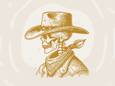 Wonderer branding cowboy design graphic design illustration logo skeleton vector western wildwildwest