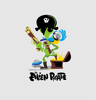 alien pirate alien caracter design pirate vector