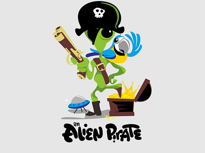 alien pirate alien caracter design pirate vector