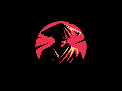 Ronin 2 asian branding design dribbble illustration japan katana logo ronin samurai sportlogo straw hat tsushima vector vector art warrior