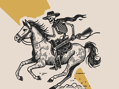 We Ride branding desin graphic design horse illustration logo skeleton vector western wildwildwest