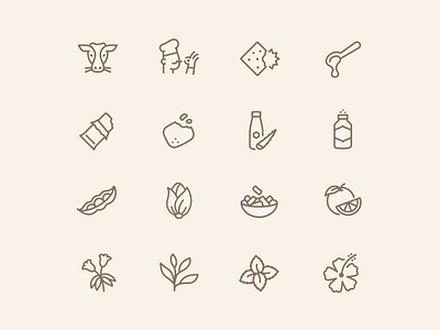 Isagenix ~ Product Ingredient Iconography bar beverage brand branding foliage food grass fed icon icon set iconography icons ingredient line product protein supplement