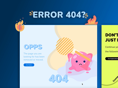 Error 404 Playground bold web design character design copywriting error 404 fun design illustrations ui ux design web design