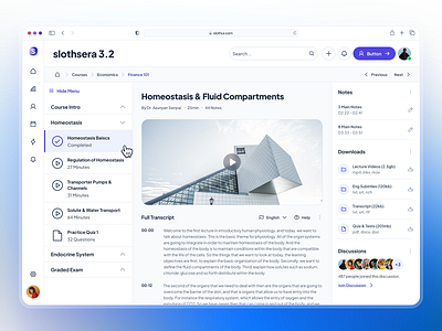 slothUI - World's Laziest Design System - E-Learning Course UIUX blue clean course catalog ui course detail ui course ui dashboard dashboard ui design system e learning e learning dashboard e learning ui gradient minimal modern online course ui slothui ui ui design ui kit