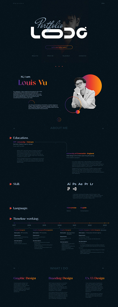 Personal Portfolio 2024 branding graphic design ui