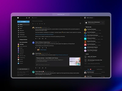 Showwcase Home app article coder community developer feed jobs posts ui ux