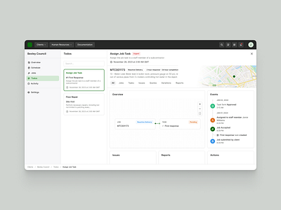 Todos infrastructure jobs location maintenance management map saas todo ui ux